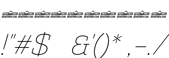 Amazing Slab Trial Extralight Italic Font OTHER CHARS