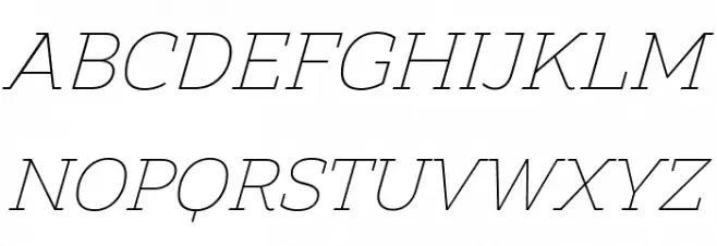 Amazing Slab Trial Extralight Italic Font Litere mari