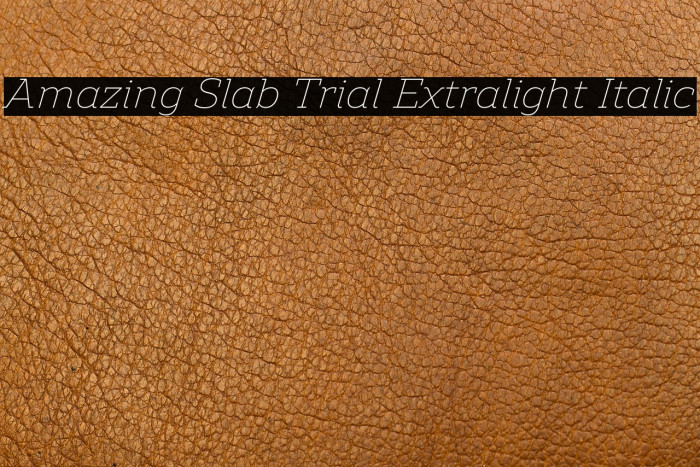 Amazing Slab Trial Extralight Italic Example 3