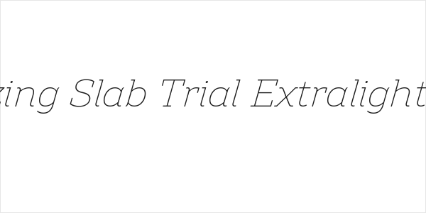 Amazing Slab Trial Extralight Italic Logo