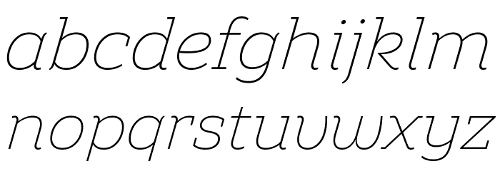 Amazing Slab Trial Extralight Italic Font LOWERCASE