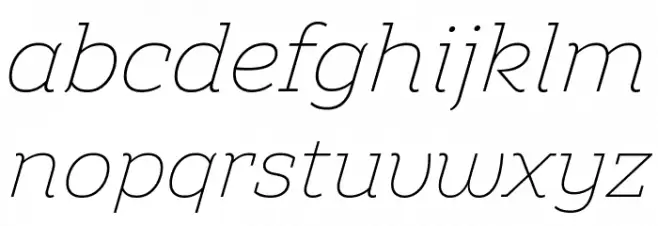 Amazing Slab Trial Extralight Italic Schriftart Kleinbuchstaben