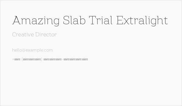 Amazing Slab Trial Extralight Business Card
