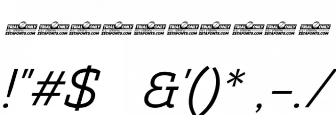 Amazing Slab Trial Italic Font OTHER CHARS