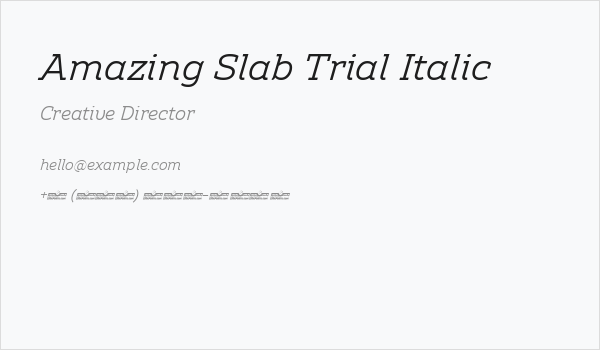 Amazing Slab Trial Italic Business Card