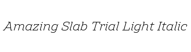 Amazing Slab Trial Light Italic  नि: शुल्क फ़ॉन्ट्स डाउनलोड