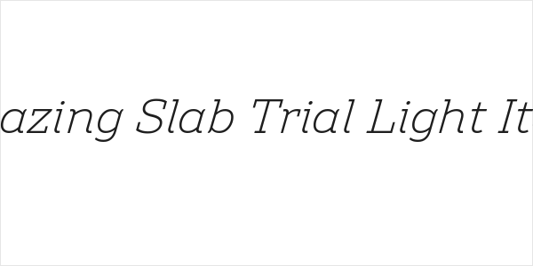 Amazing Slab Trial Light Italic Logo