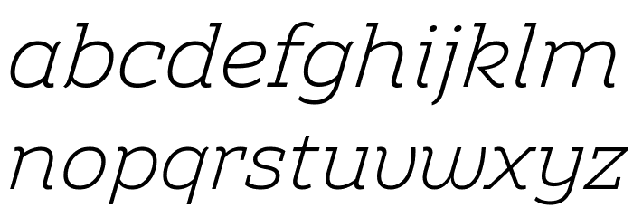Amazing Slab Trial Light Italic Font LOWERCASE