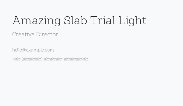 Amazing Slab Trial Light Business Card