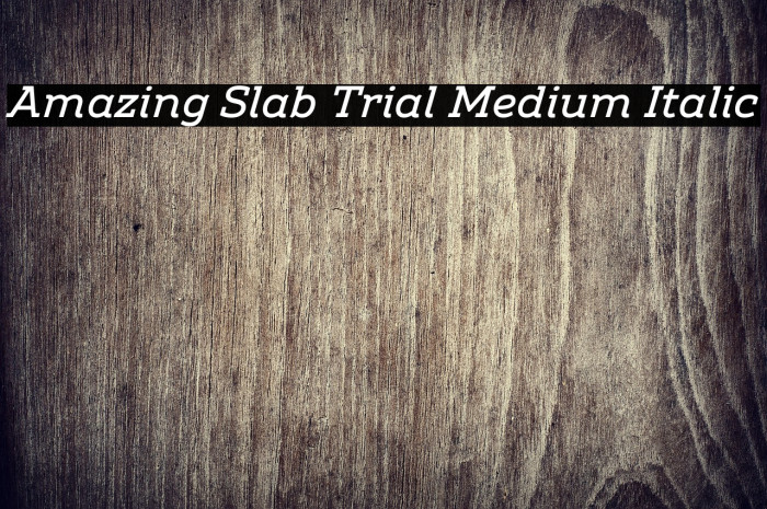 Amazing Slab Trial Medium Italic Example 1