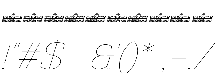 Amazing Slab Trial Thin Italic Font OTHER CHARS