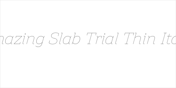 Amazing Slab Trial Thin Italic Logo