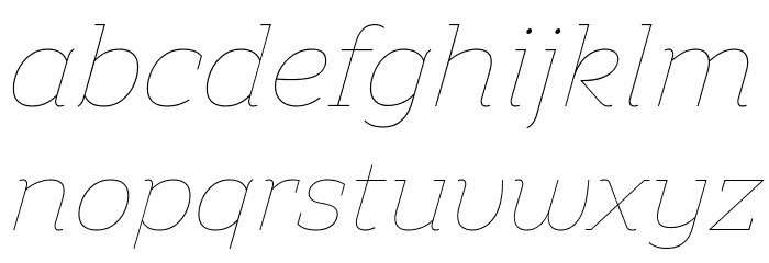Amazing Slab Trial Thin Italic Font LOWERCASE