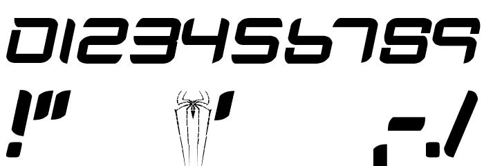 Amazing SpiderMan slant Font OTHER CHARS