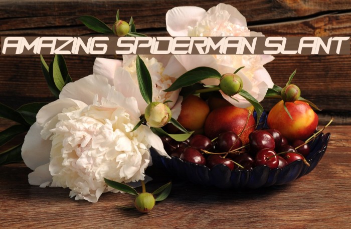 Amazing SpiderMan slant Font examples