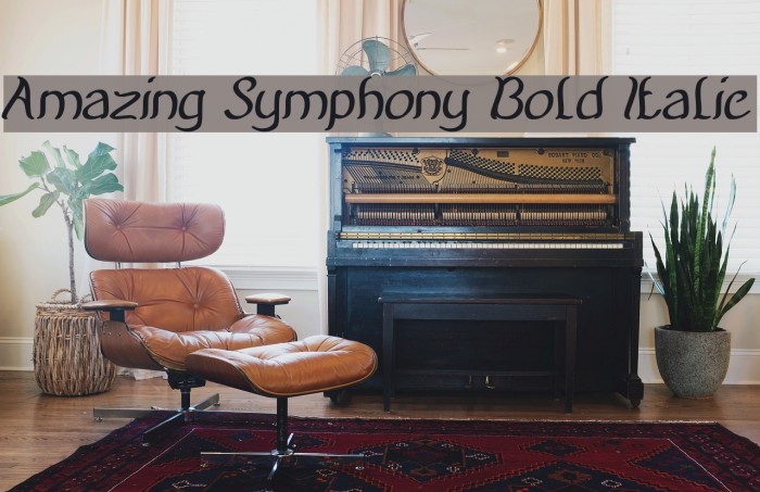 Amazing Symphony Bold Italic Font examples