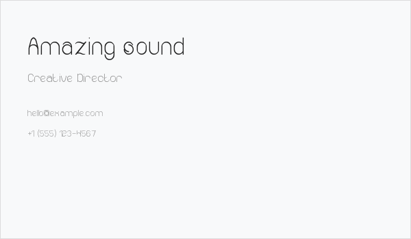 Amazing sound Business Card