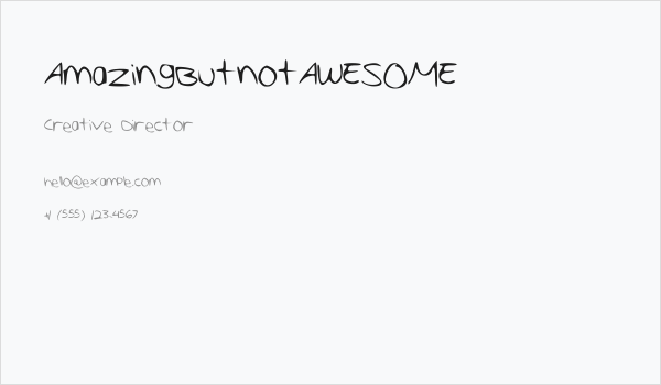 AmazingButnotAWESOME Business Card