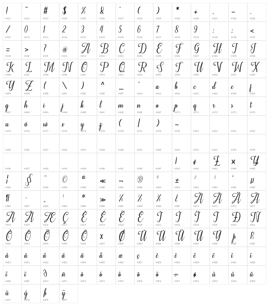 Amazon bba key Character Map