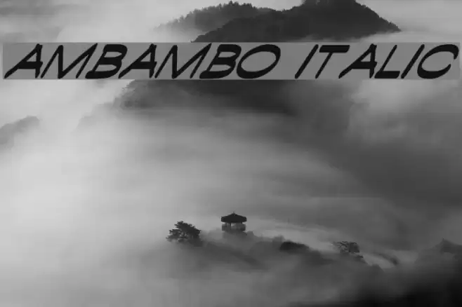 Ambambo Italic Font examples