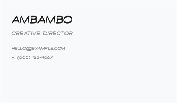 Ambambo Business Card