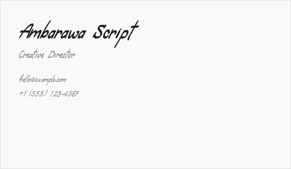 Ambarawa Script Business Card