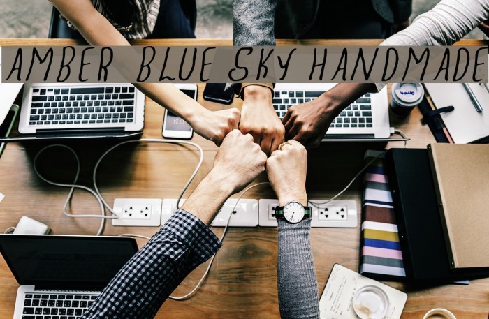 Amber Blue Sky Handmade Font examples