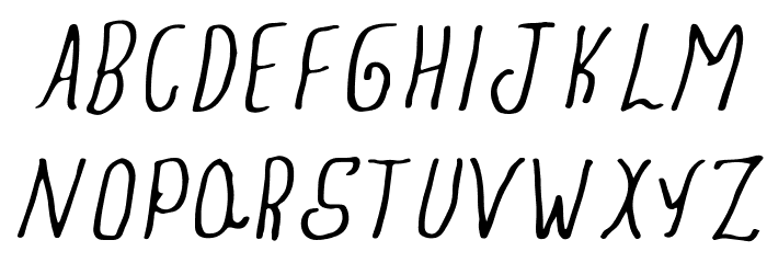 Amber Blue Sky Handmade Font LOWERCASE