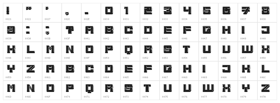Amberg Regular Character Map