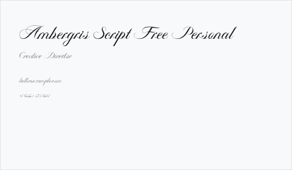 Ambergris Script Free Personal Business Card