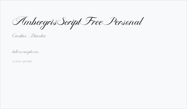 AmbergrisScriptFreePersonal Business Card