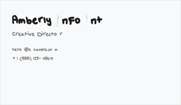 AmberlynFont Business Card