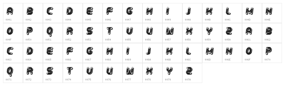 Ambis Italic Character Map