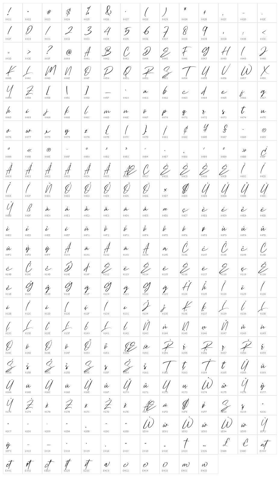 Ambitive Character Map