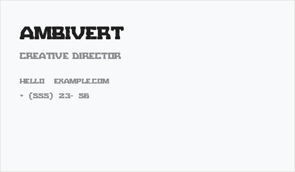 Ambivert Business Card