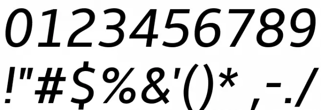 Amble Italic Font OTHER CHARS