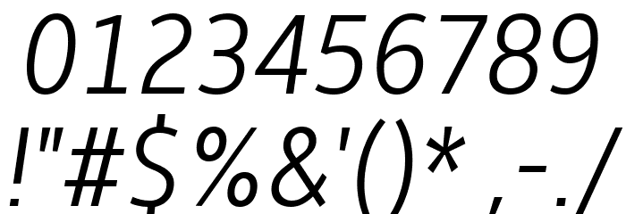 Amble Light Condensed Italic Font OTHER CHARS