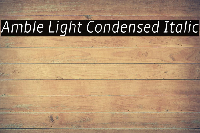 Amble Light Condensed Italic Example 3