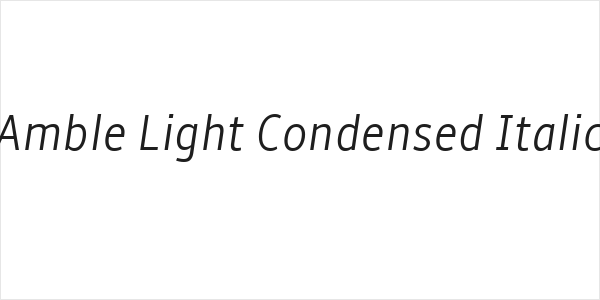 Amble Light Condensed Italic Logo