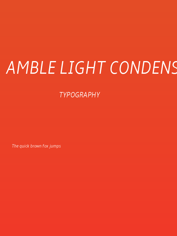 Amble Light Condensed Italic Poster
