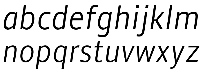 Amble Light Condensed Italic Font LOWERCASE
