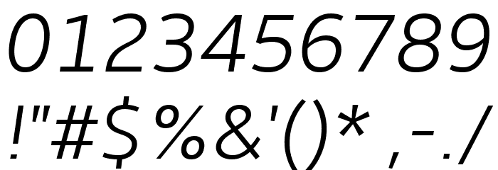 Amble Light Italic Font OTHER CHARS