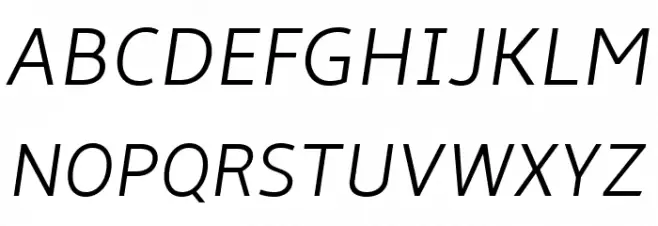 Amble Light Italic Шрифта ВЕРХНИЙ