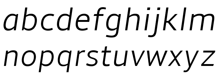Amble Light Italic Font LOWERCASE