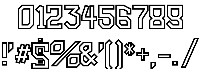 Amboss CondensedHeavy Outline Font OTHER CHARS