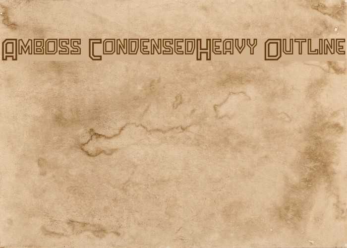 Amboss CondensedHeavy Outline Font examples