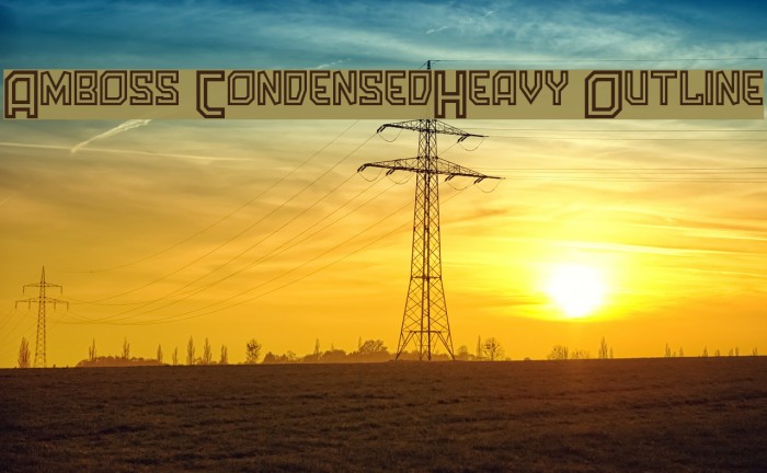 Amboss CondensedHeavy Outline Font examples