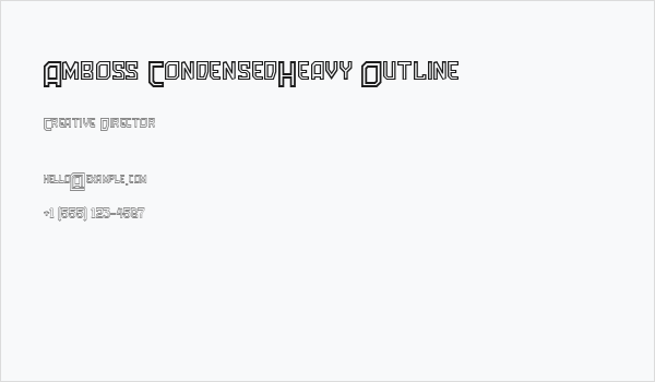 Amboss CondensedHeavy Outline Business Card