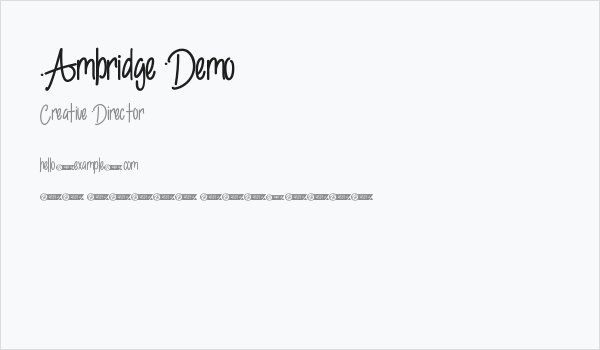 Ambridge Demo Business Card