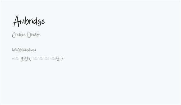 Ambridge Business Card